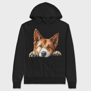 Icelandic Sheepdog Peep, Hanorac Oversize Barbati (Unisex)