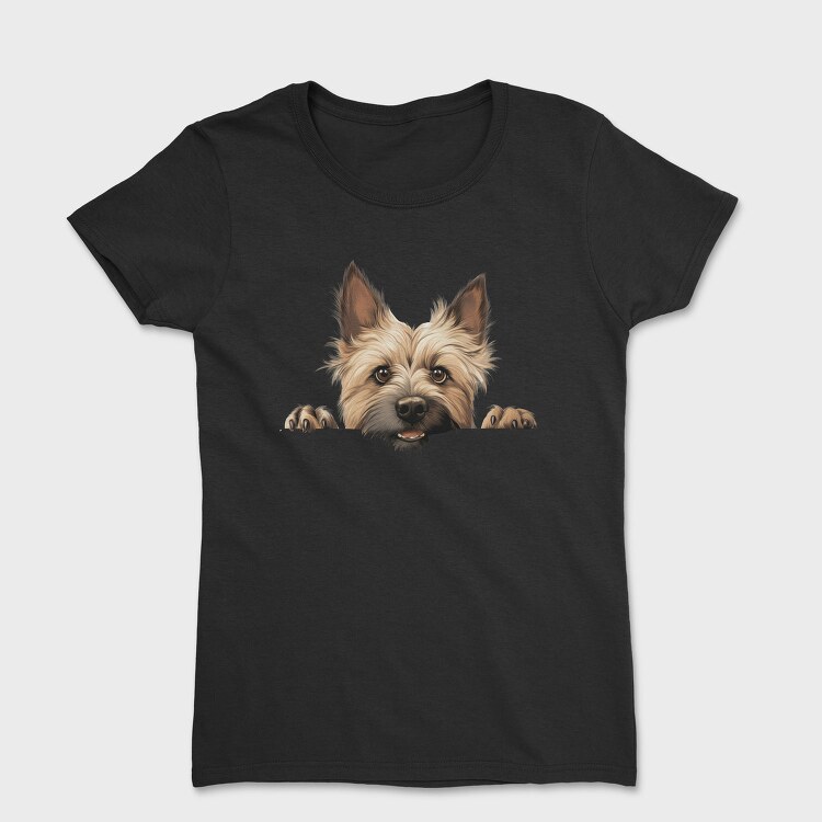 Cairn Terrier Peeking, Tricou Femei