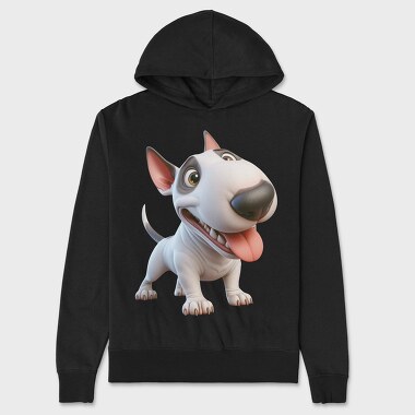 Bull Terrier Smiling Face, Hanorac Oversize Barbati (Unisex)