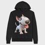 Bull Terrier Smiling Face, Hanorac Oversize Barbati (Unisex)