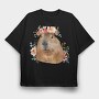 Capybara Flower Fest, Tricou Oversize Barbati (Unisex)