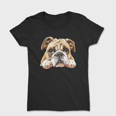 Bulldog Face Clipart, Tricou Femei