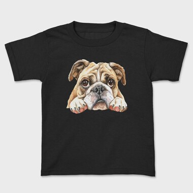 Bulldog Face Clipart, Tricou Copii