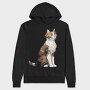 Calico Cat Sitting, Hanorac Oversize Barbati (Unisex)