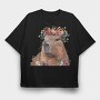 Capybara Flower Festival, Tricou Oversize Barbati (Unisex)