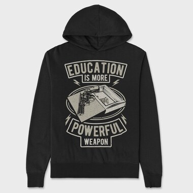 Education Is More Powerful Weapon, Hanorac Oversize Barbati (Unisex)
