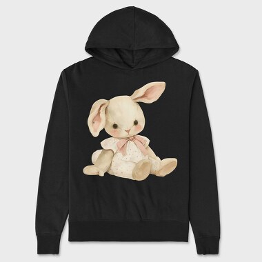 Bunny Watercolor Art, Hanorac Oversize Barbati (Unisex)