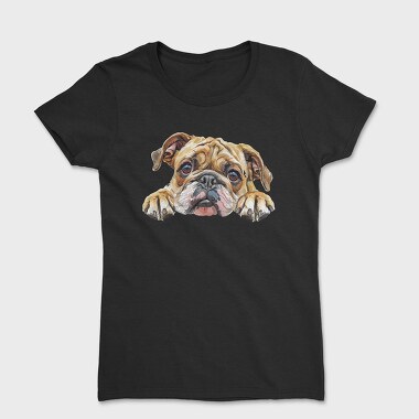 Bulldog Peeking Face, Tricou Femei