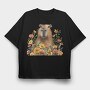 Capybara Flower Friends, Tricou Oversize Barbati (Unisex)