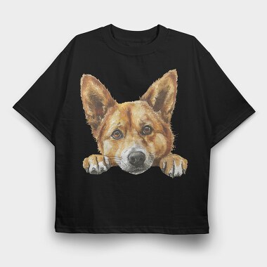 Canaan Peeking Face, Tricou Oversize Barbati (Unisex)