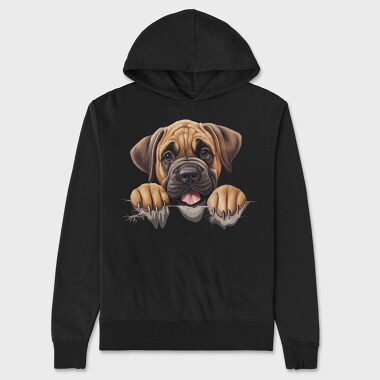 Bulldog Peeking, Hanorac Oversize Barbati (Unisex)