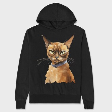 Burmese Cat Brown, Hanorac Oversize Barbati (Unisex)