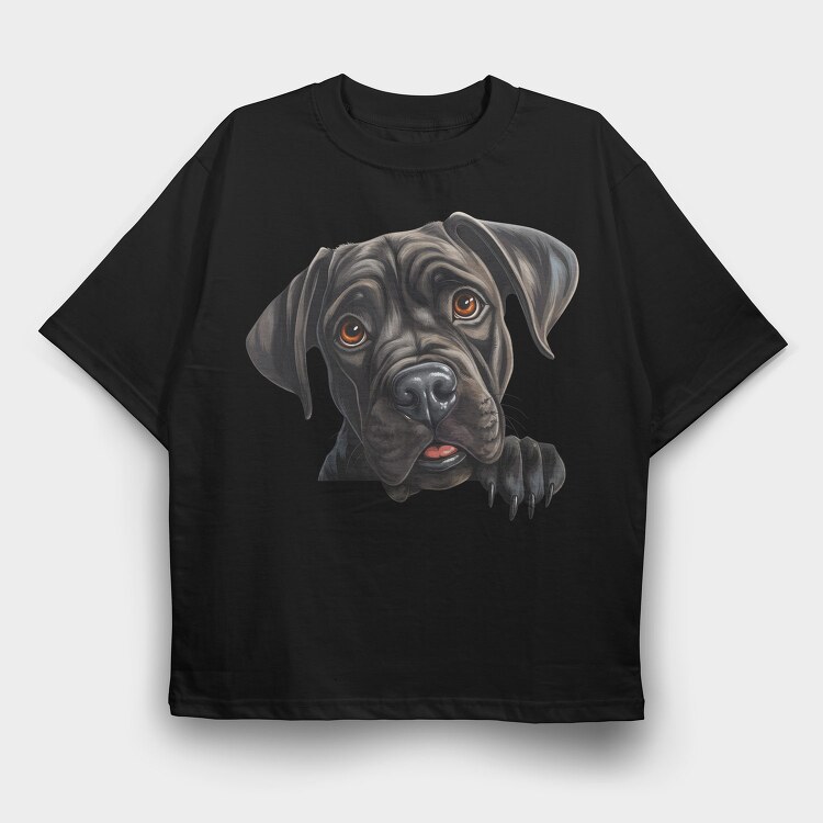 Cane Corso Peeking, Tricou Oversize Barbati (Unisex)