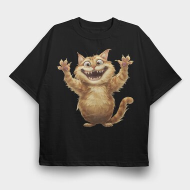 Cartoon Cat Sublimation, Tricou Oversize Barbati (Unisex)