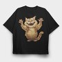 Cartoon Cat Sublimation, Tricou Oversize Barbati (Unisex)