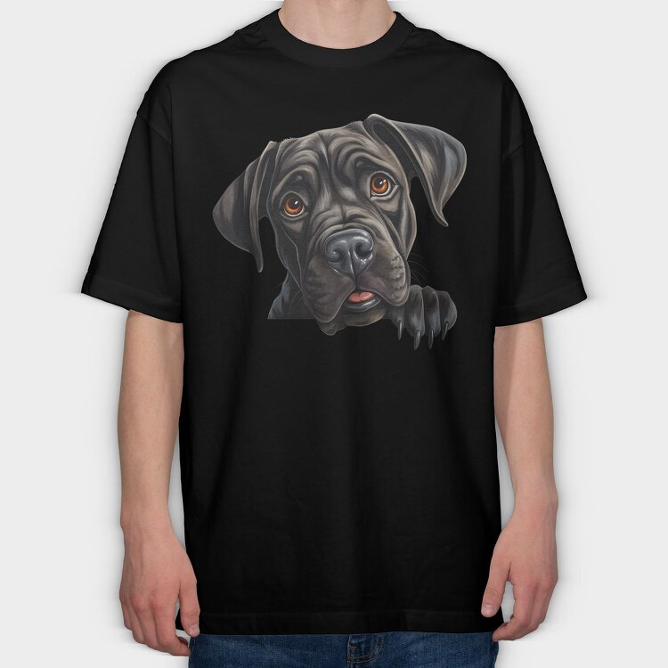 Cane Corso Peeking, Tricou Oversize Barbati (Unisex)