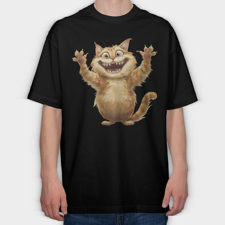 Cartoon Cat Sublimation, Tricou Oversize Barbati (Unisex)