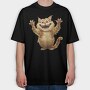 Cartoon Cat Sublimation, Tricou Oversize Barbati (Unisex)