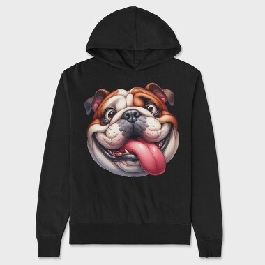 Bulldog Tongue Out, Hanorac Oversize Barbati (Unisex)