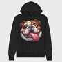 Bulldog Tongue Out, Hanorac Oversize Barbati (Unisex)