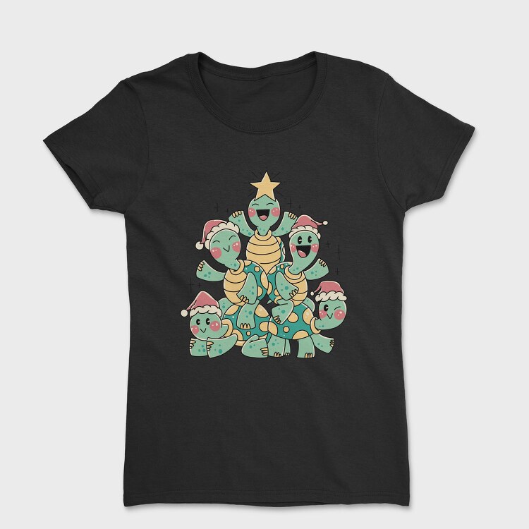 Christmas Turtles Tree X Mas, Tricou Femei