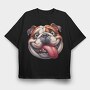 Bulldog Tongue Out, Tricou Oversize Barbati (Unisex)