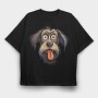 Cartoon Dog Face Joy, Tricou Oversize Barbati (Unisex)