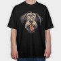 Cartoon Dog Face Joy, Tricou Oversize Barbati (Unisex)