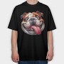 Bulldog Tongue Out, Tricou Oversize Barbati (Unisex)