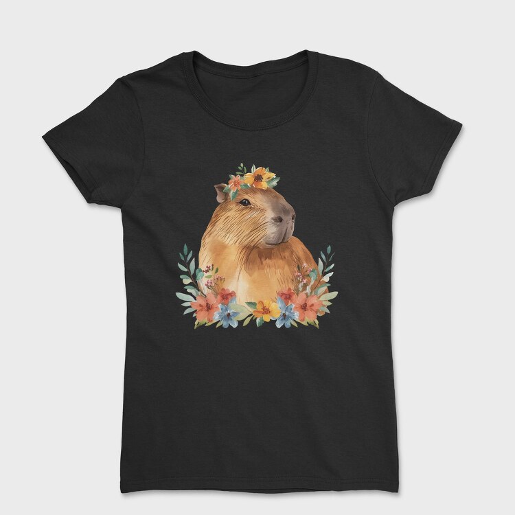 Capybara Flowers Crown, Tricou Femei