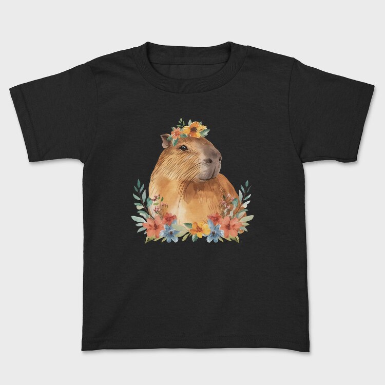 Capybara Flowers Crown, Tricou Copii