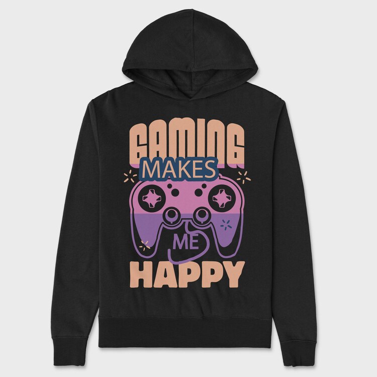 Gaming Makes Me Happy, Hanorac Oversize Barbati (Unisex)