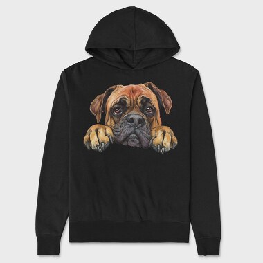 Bullmastiff Peeking Face, Hanorac Oversize Barbati (Unisex)