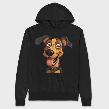 Cartoon Dog Smile, Hanorac Oversize Barbati (Unisex)