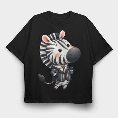 Business Zebra Suit, Tricou Oversize Barbati (Unisex)