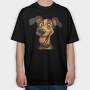 Cartoon Dog Smile, Tricou Oversize Barbati (Unisex)