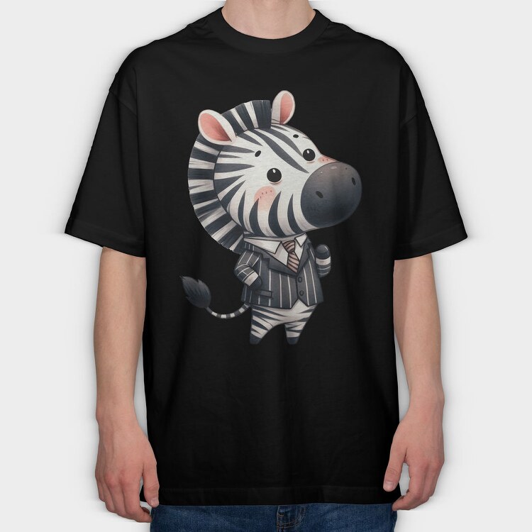 Business Zebra Suit, Tricou Oversize Barbati (Unisex)