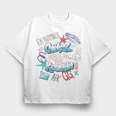 Gaminer Never Die Afk Gg Street Style, Tricou Oversize Barbati (Unisex)