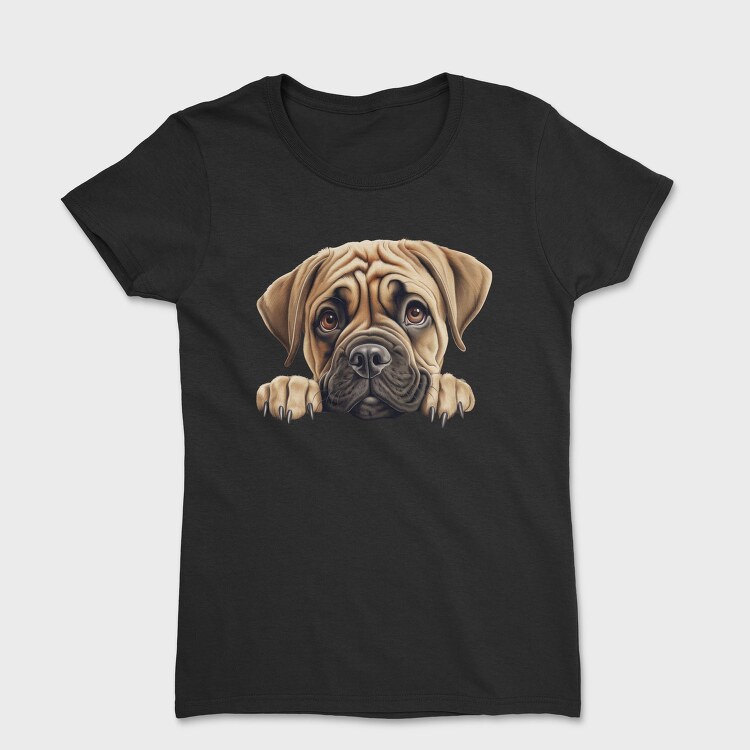 Bullmastiff Peeking, Tricou Femei