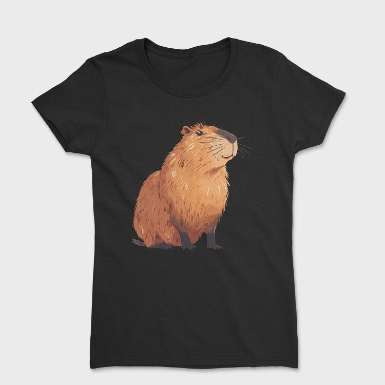 Capybara Clipart Flowers, Tricou Femei
