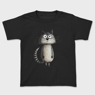 Cartoon Raccoon Minimalist, Tricou Copii