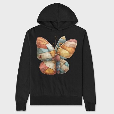Butterfly Patchwork Clipart, Hanorac Oversize Barbati (Unisex)