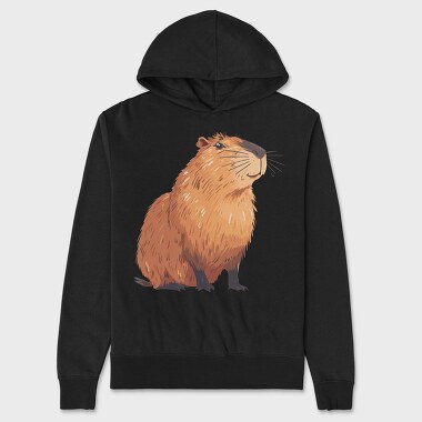 Capybara Clipart Flowers, Hanorac Oversize Barbati (Unisex)