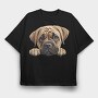 Bullmastiff Peeking, Tricou Oversize Barbati (Unisex)