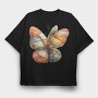 Butterfly Patchwork Clipart, Tricou Oversize Barbati (Unisex)