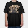 Bullmastiff Peeking, Tricou Oversize Barbati (Unisex)
