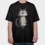Cartoon Raccoon Minimalist, Tricou Oversize Barbati (Unisex)