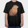 Capybara Clipart Flowers, Tricou Oversize Barbati (Unisex)