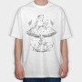 Frog Cottage Sketch, Tricou Oversize Barbati (Unisex)
