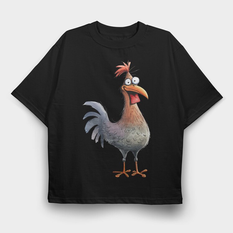 Cartoon Rooster Feet, Tricou Oversize Barbati (Unisex)